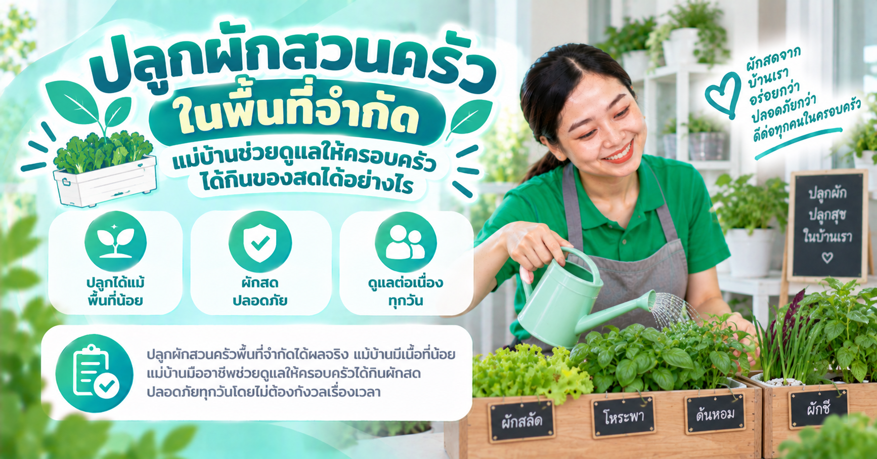 ปลูกผักสวนครัวพื้นที่จำกัด